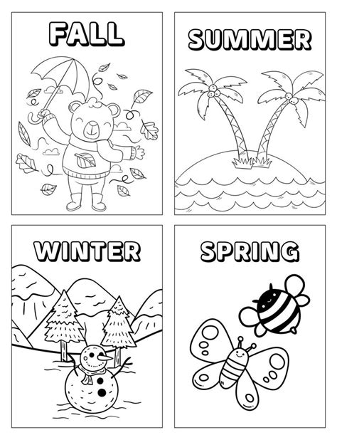 coloring pages   words fall  winter