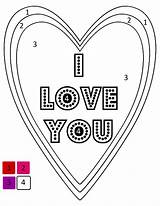 Number Color Valentines Coloring Pages Easy Printable Kids Bestcoloringpagesforkids Valentine Numbers Math Thrifty Sheets sketch template