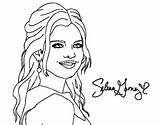 Coloring Pages Gomez Selena Hair Curly Getcolorings Color Popular Extraordinary sketch template