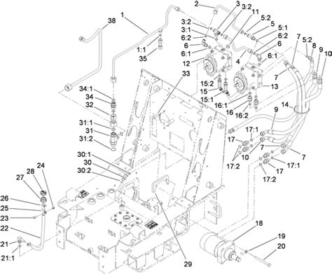 toro dingo tx  narrow track hydraulic pumps  drive motors diagram toro dingo parts