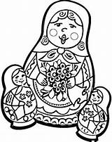 Coloring Dolls Russian Pages Russia Doll Printable Nesting Color Rag Matryoshka Sheets Colouring Coloringpages101 Clipart Drawings Super Template Designlooter Kids sketch template