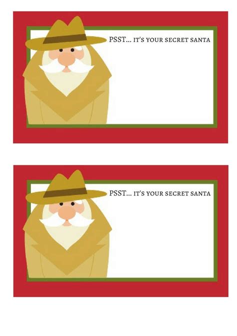 downloadable secret santa gift tags printable  printable templates