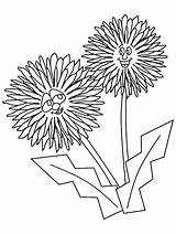 Dandelion Coloring Pages Cartoon Flowers Flower Printable Book Color Kids Drawing Clipart Colouring Print Line Coloringpagebook Drawings Library Advertisement Spring sketch template