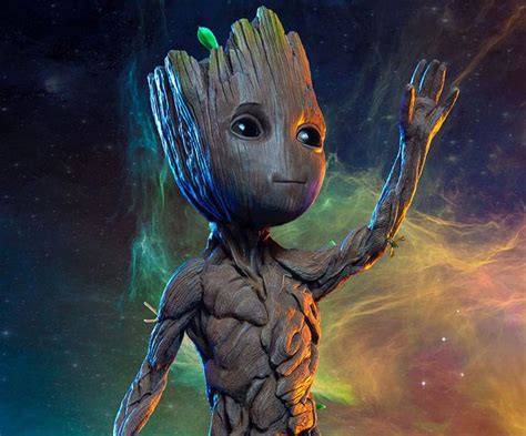 wandkleden en tapijten baby groot guardians galaxy large poster art