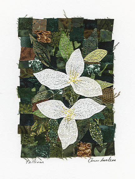 ann loveless michigan trillium small threadquilt art flower quilts