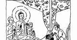 Buddha Colouring Teaching Story sketch template