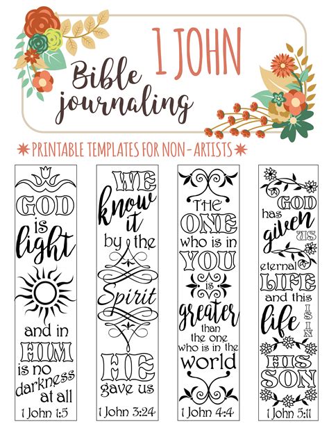 john bible journaling printable templates   artists