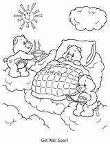 Coloring Well Soon Pages Card Care Bears Library Clipart Cute sketch template
