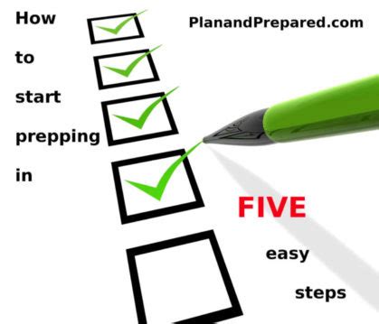 start prepping   easy steps plan  prepared