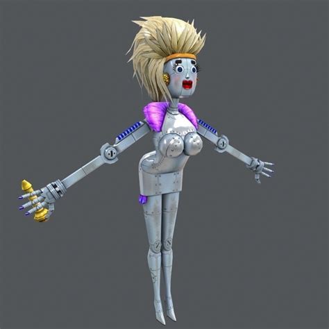 Robot Girl Woman 3 3d Model Game Ready Max Obj Fbx