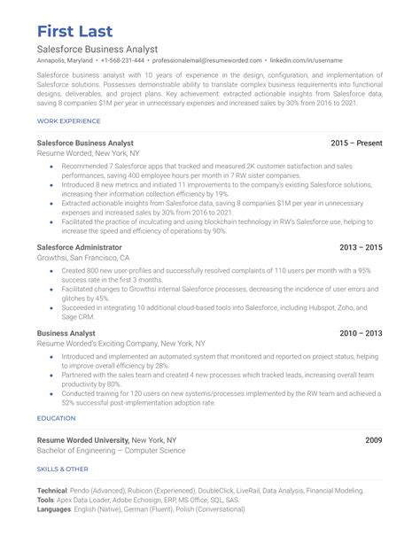 salesforce qa testing resume    resume worded