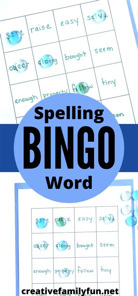 spelling word bingo creative family fun