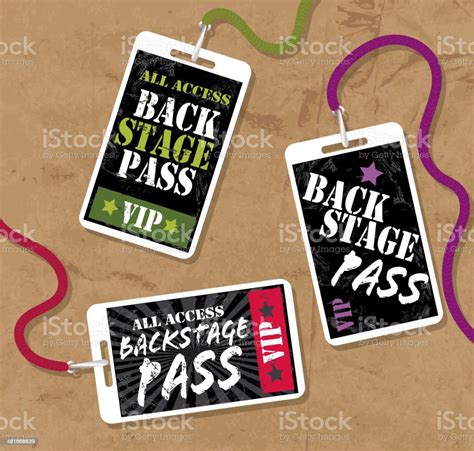 Set Of Backstage Pass Template Designs Stock Illustration Download