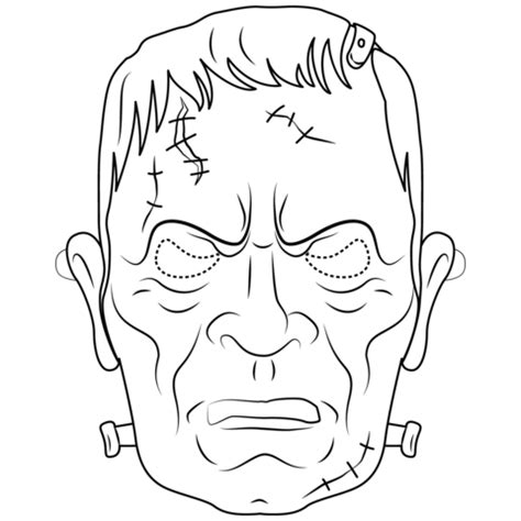 frankenstein mask coloring page  printable coloring pages