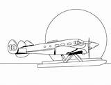 Coloring Plane Pages Airplane Sea Color Jet Print Aircraft sketch template