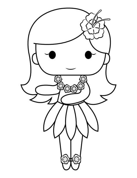 hula girl coloring page coloring pages