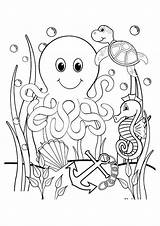 Coloring Ocean Pages Sea Printable Under Colouring Sheet Anchor Save Octopus Ship Click Print Books sketch template
