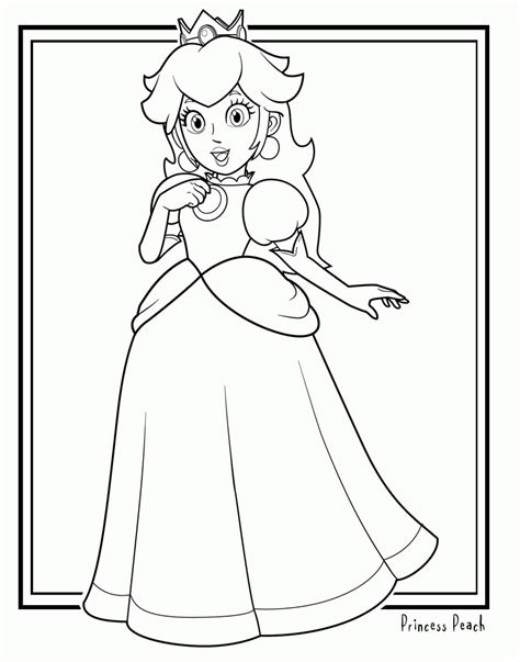 printable princess peach coloring pages coloring home