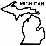 Michigan Outline State Clipart Map Mitten Clip Printable Silhouette Drawing Outlines Decal Template Crafts Coloring Pages Use Pattern Print Decals sketch template