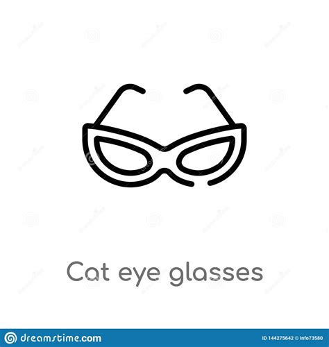 outline cat eye glasses vector icon isolated black simple line element