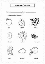 Kindergarten Colors Coloring Pages Worksheets Assessment Kids Colours Colour Students Found Complete sketch template