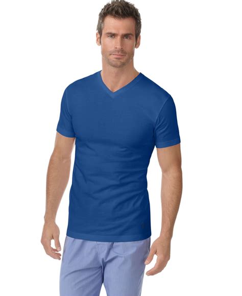 polo ralph lauren mens slim fit classic cotton  neck  shirt  pack  blue  men blue