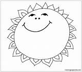Sun Pages Cute Coloring Color sketch template