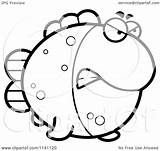 Fish Angry Vector Clipart Cory Thoman Outlined Coloring Cartoon Clipartof sketch template