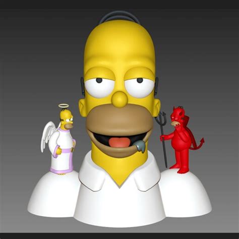 Descargar Archivo Stl Homer Simpson • Diseño Para Impresión En 3d ・ Cults