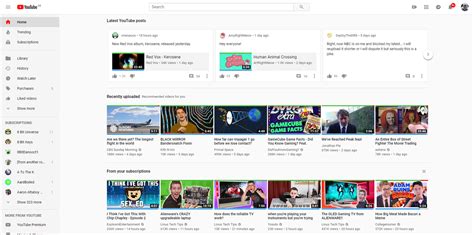 youtube starts showing community posts   web home page