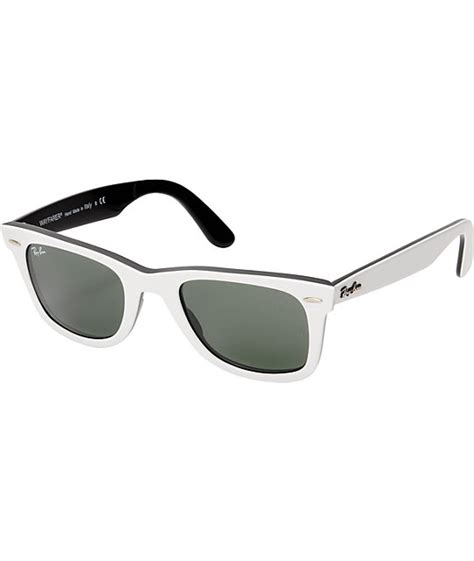 ray ban original wayfarer white and black sunglasses zumiez