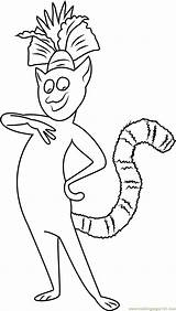 King Julien Coloring Pages Xiii Madagascar Smiling Wanted Most Kids Color Print Coloringpages101 Getcolorings Col Printable Online Game Template sketch template