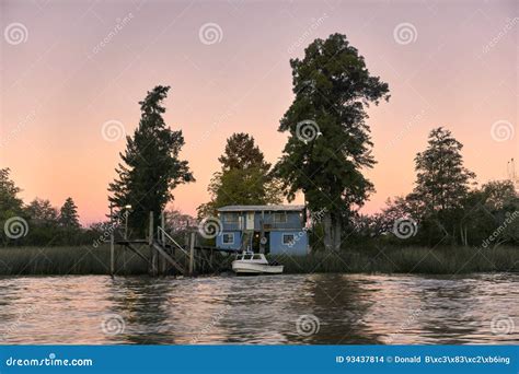 house  stilts  river delta editorial stock image image  soft moared