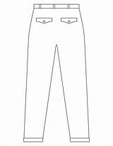 Coloring Pants Blue Pages Jeans Trousers Template Color sketch template