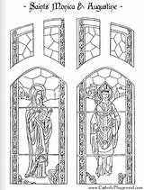 Coloring Pages Augustine Saints Monica Catholic Saint St Sheets Colouring Kids Children Catholicplayground Playground Feast August Crafts Worksheets Printable Books sketch template