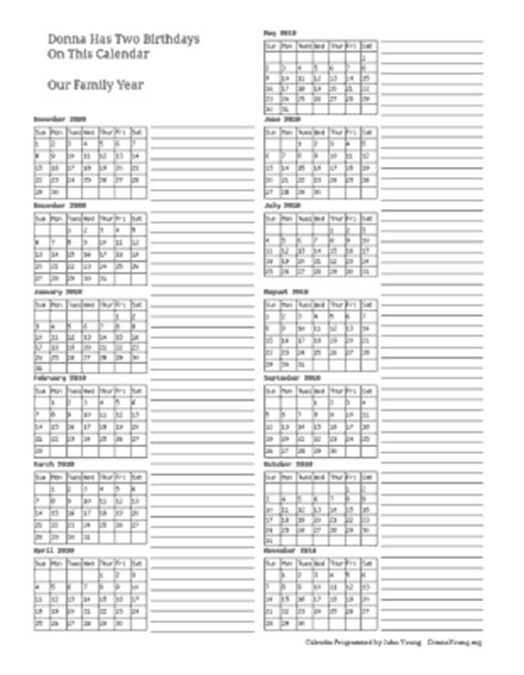 month calendar generator