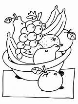Kleurplaat Kleurplaten Fruits Fruitmand Corbeille Knutselpagina Frutas Groenten Beterschap Knutselen Tekeningen Ziek Artisanat Bordar Verduras Eenvoudig Puk Eens Bordado Bloemen sketch template