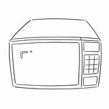 Microwave Coloring Vector Tram Depositphotos sketch template