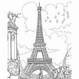 Kleurplaten Volwassenen Eiffel Parijs Kleurboek Eiffeltoren Philatelicly Tekeningen Triomphe sketch template