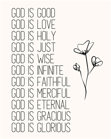 God Is Good Attributes Of God Minimalist Art Digital Print Digital