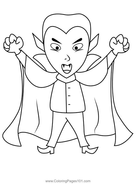 scary vampire coloring page  kids  halloween printable