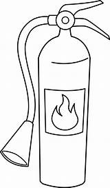 Extinguisher Fire Line Clip Coloring Sweetclipart sketch template