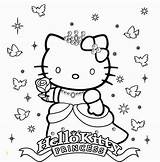 Kitty Hello Coloring Princess Pages Divyajanani sketch template