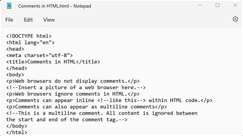 comments  html instructions teachucomp