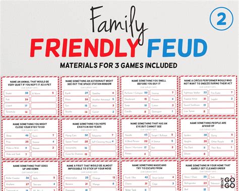 friendly feud game bundle  hilarious party games  etsy canada