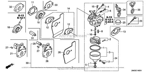 honda engines gcvla sb engine usa vin gjara  parts diagram  carburetor