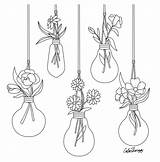 Aesthetic Doodles Plants Bulb Aucune Lightbulbs Burning sketch template