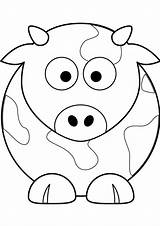 Coloring Pages Cow Cute Cartoon Drawing Face Color Printable Baby Kids Cows Animals Simple Print Cattle Clipart Drawings Sheets Getdrawings sketch template