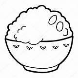 Rice Colouring Bowl Drawing Coloring Illustration Pages Sketch Template Isolated Getdrawings sketch template