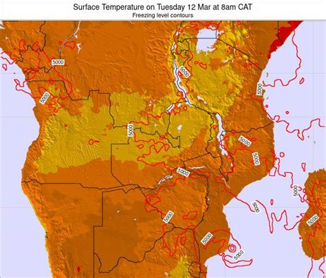 zambia surface temperature  monday  aug  pm cat